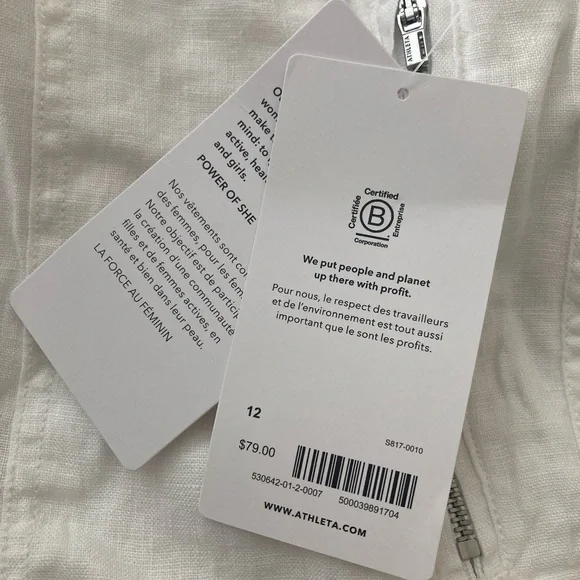 NWT Athleta White Cabo Linen Joggers size 12 - Picture 7 of 12